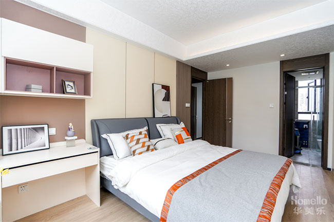 143㎡四居，愛馬仕橙與現(xiàn)代簡約的碰撞，高雅大氣又舒適